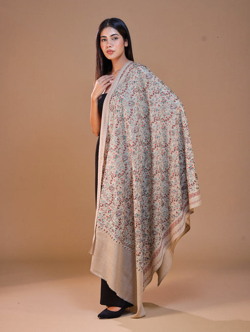 Women's Aari Embroidery Wool Shawl
